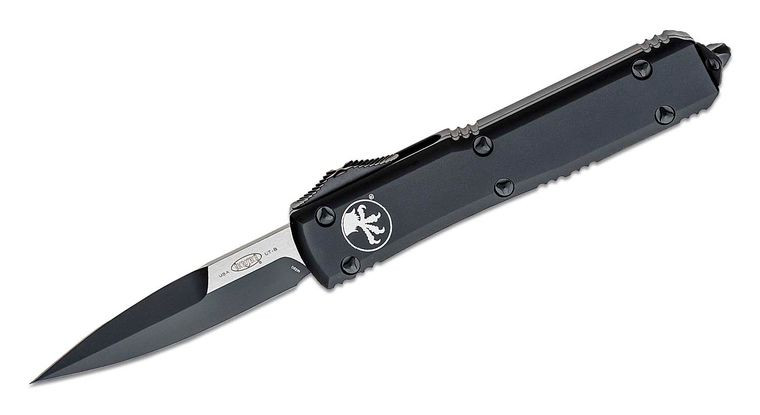 Microtech 120-1T Ultratech Tactical Black, Black Handles