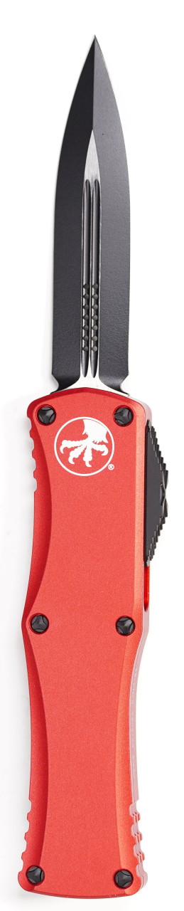 Microtech 702-1RD Hera Black DLC D/E Dagger, RED Handles