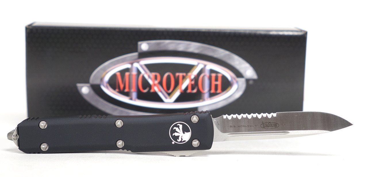 Microtech 121-5 Ultratech Satin, Black Aluminum Handle