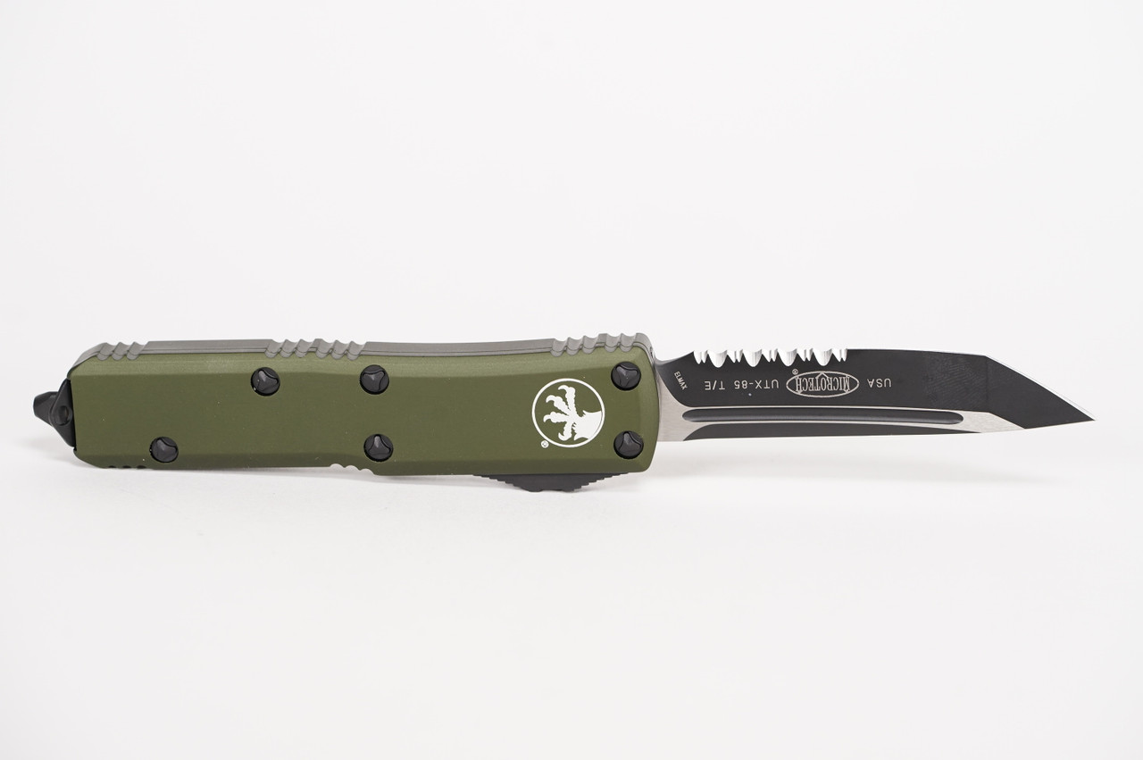 Microtech 233-2OD UTX-85 BLK Tanto Combo, OD GRN Handles - Image 4