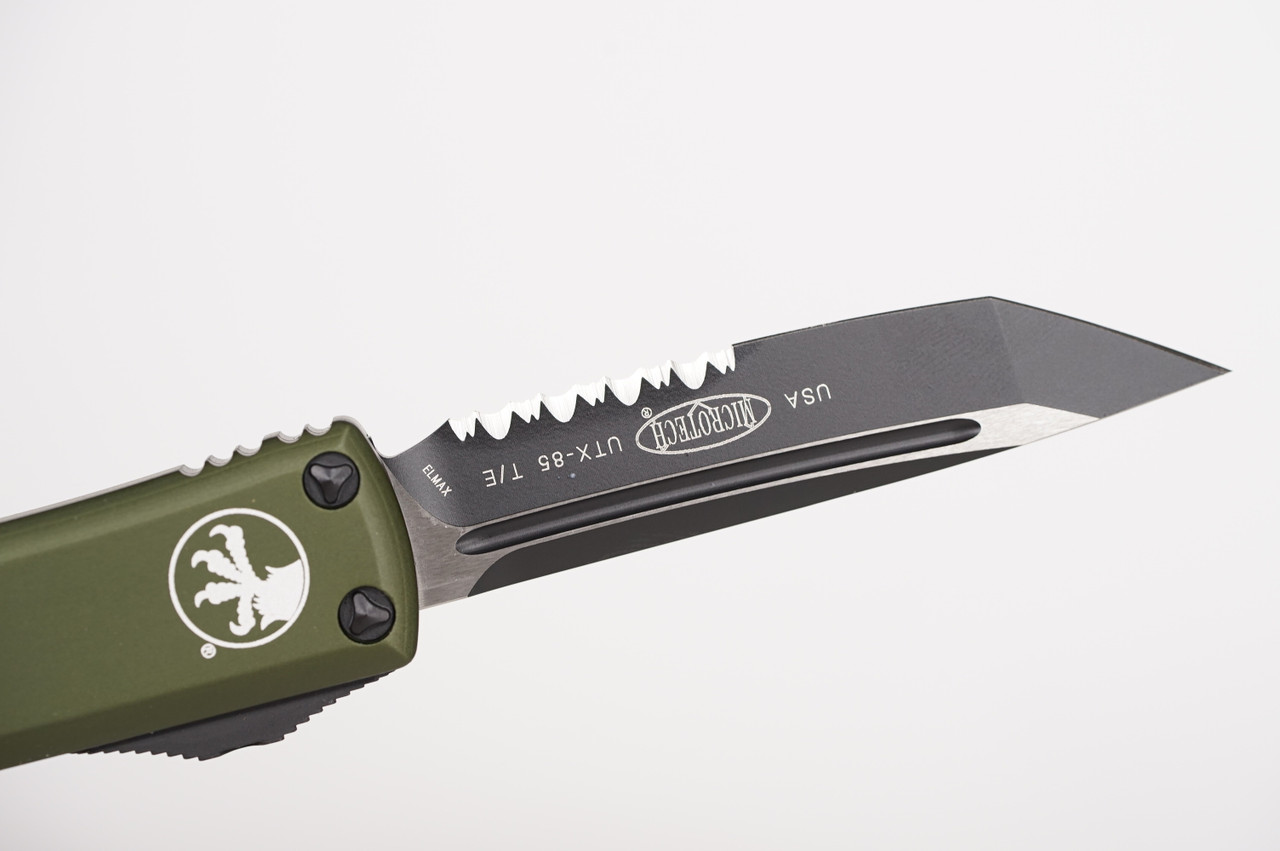 Microtech 233-2OD UTX-85 BLK Tanto Combo, OD GRN Handles - Image 6