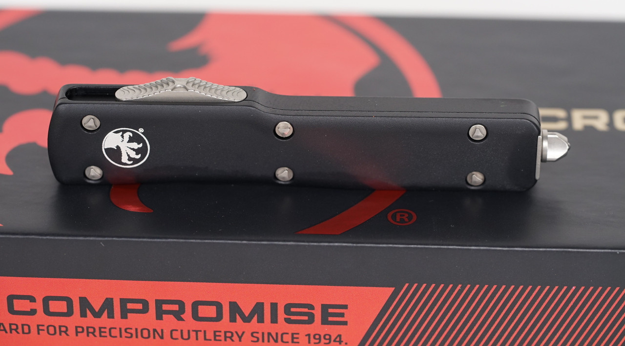 Microtech 149-4 UTX-70 Satin Tanto, Black Aluminum Handles - Image 2