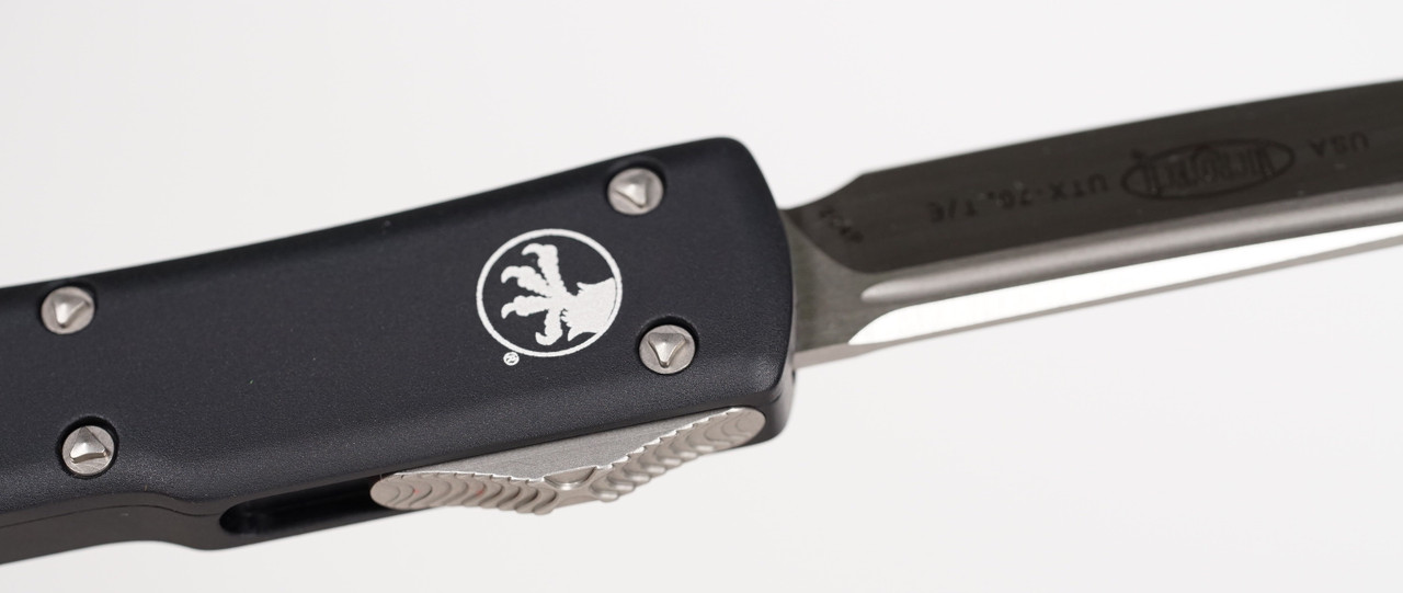 Microtech 149-4 UTX-70 Satin Tanto, Black Aluminum Handles - Image 6