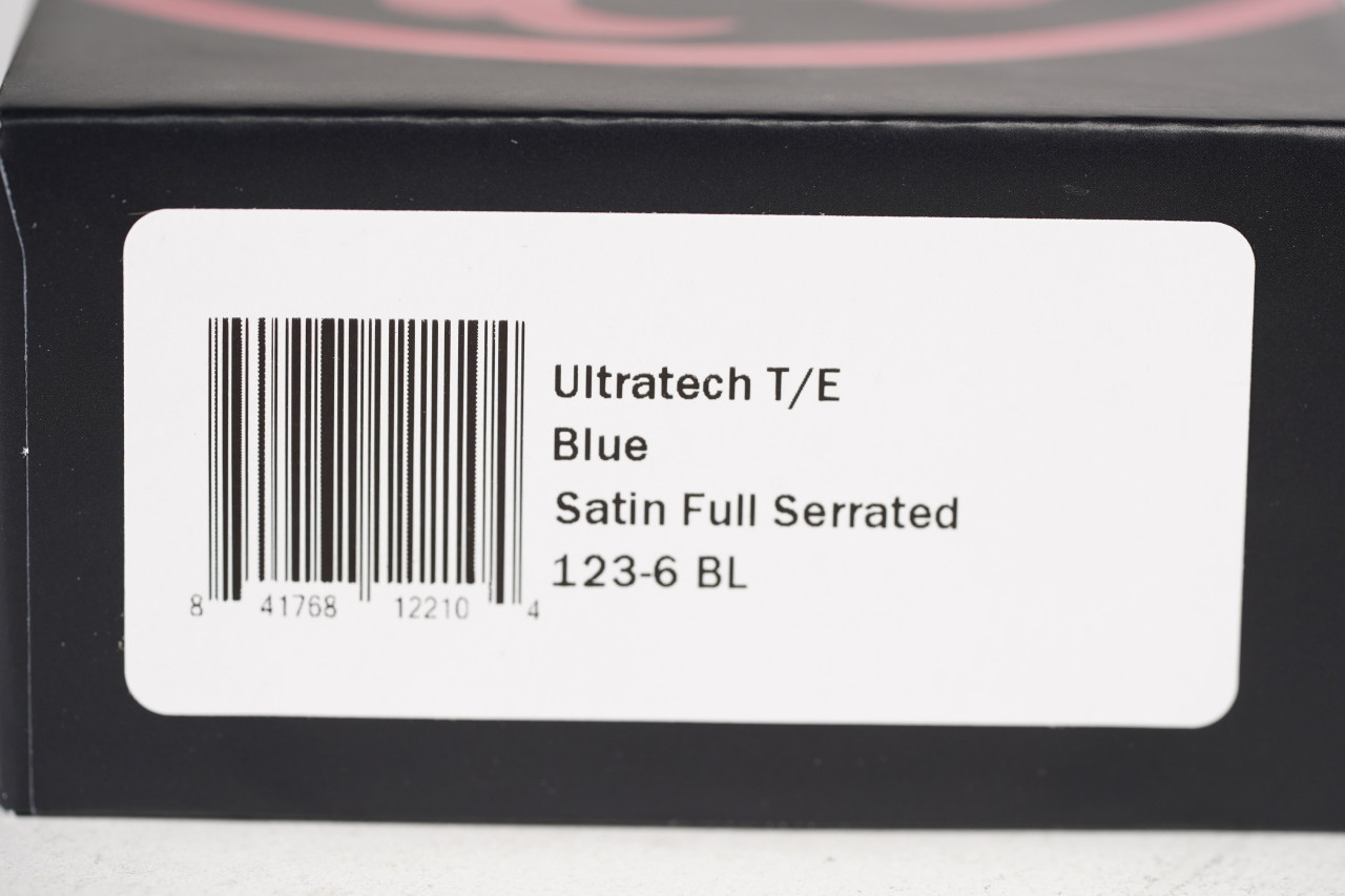 Microtech 123-6BL Ultratech Satin Tanto, BLUE Handles - Image 5
