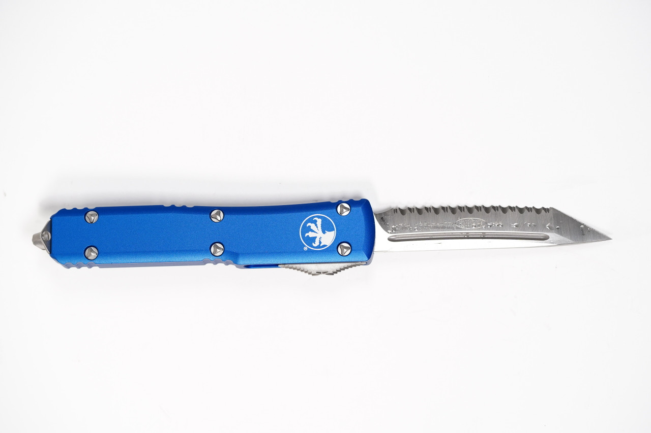 Microtech 123-6BL Ultratech Satin Tanto, BLUE Handles