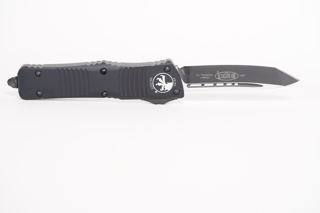 Microtech 144-1T Combat Troodon Black Tanto, Black Handles - Image 2