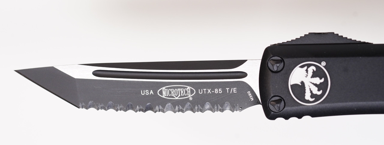 Microtech 233-3T UTX-85 Black Tanto Full Serrated Blade - Image 5