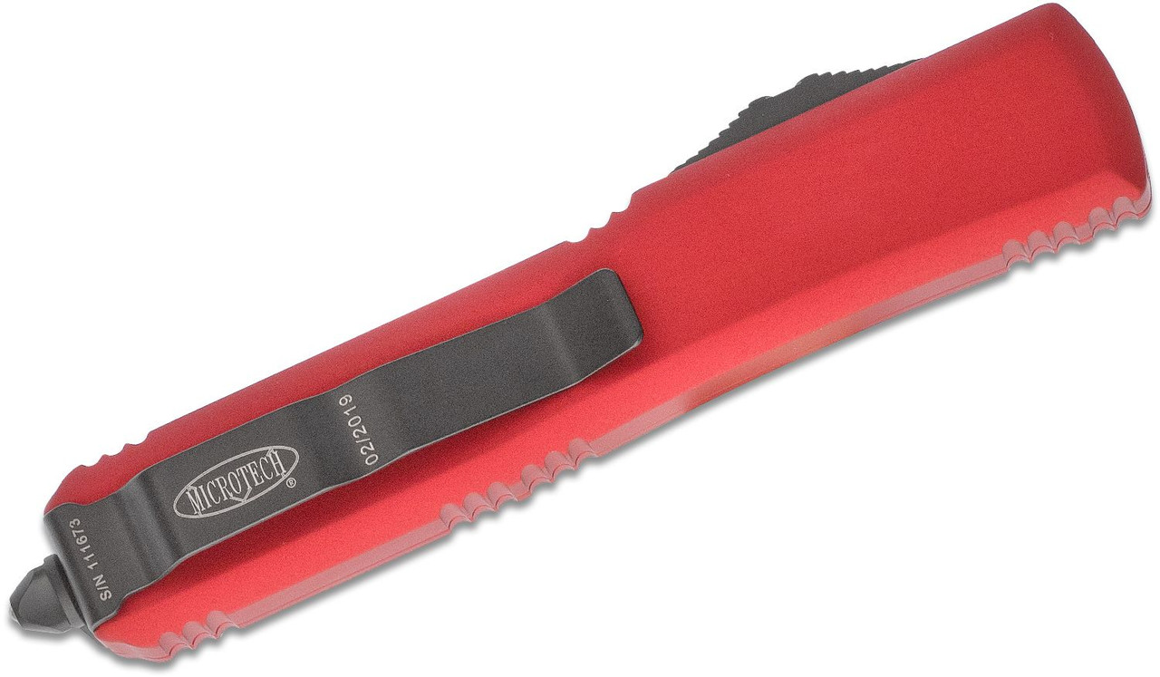 Microtech 120-1RD Ultratech Black, Red Aluminum Handles - Image 3