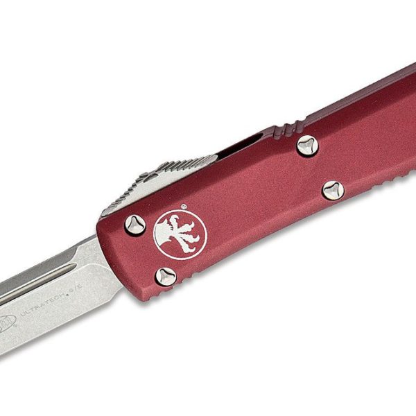 Microtech 121-10MR Ultratech Stonewashed, Merlot Red Handles