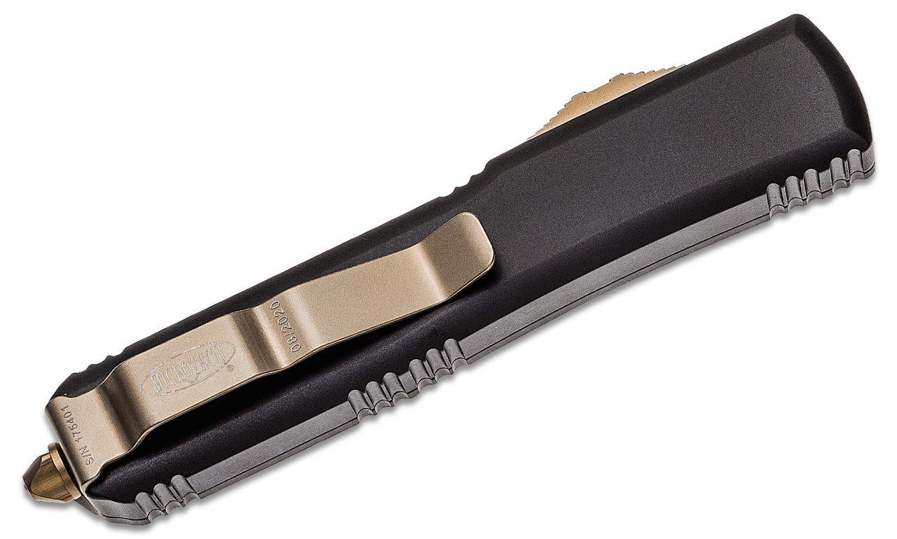 Microtech 121-13 Ultratech Bronze Drop Point BLK Handles - Image 2