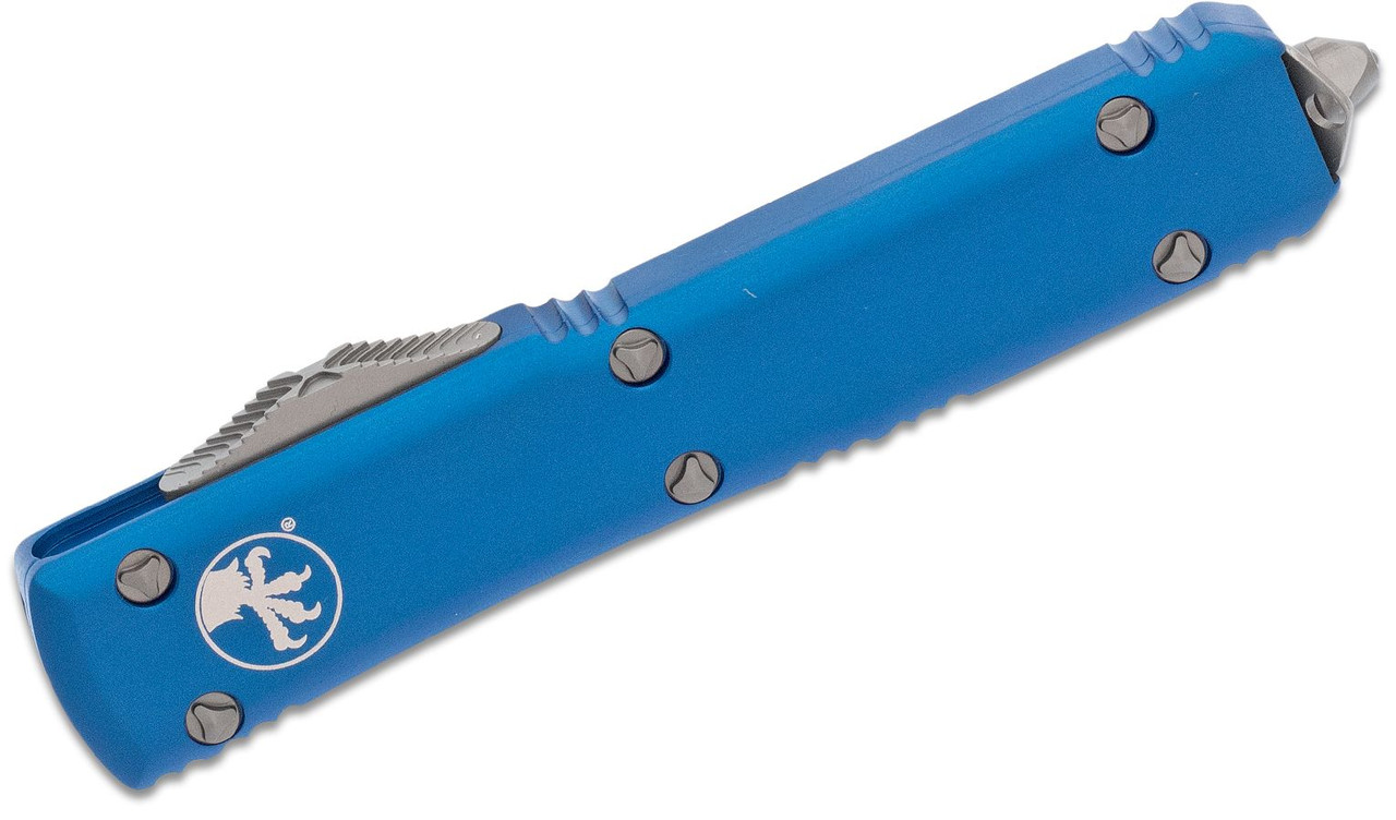 Microtech 121-4BL Ultratech Satin, Blue Aluminum Handles - Image 2