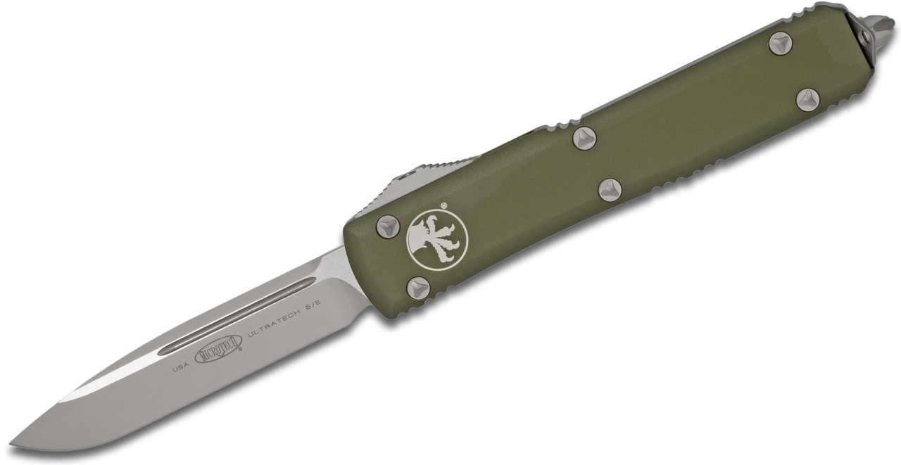 Microtech 121-4OD Ultratech Satin, OD Green Aluminum Handle