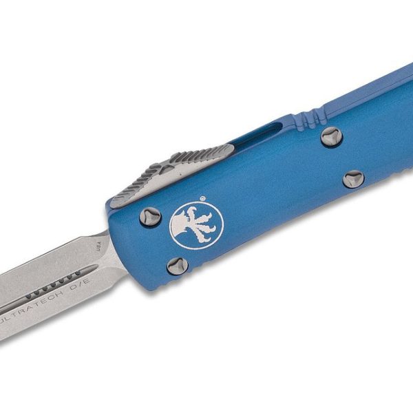 Microtech 122-10BL Ultratech Stonewashed D/E, Blue Handles