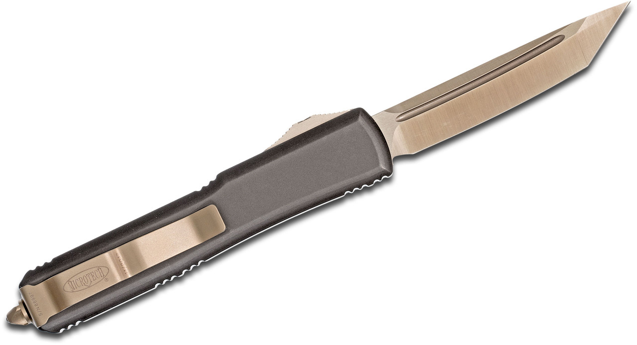 Microtech 123-13 Ultratech BRZ Tanto, Black Handles - Image 2