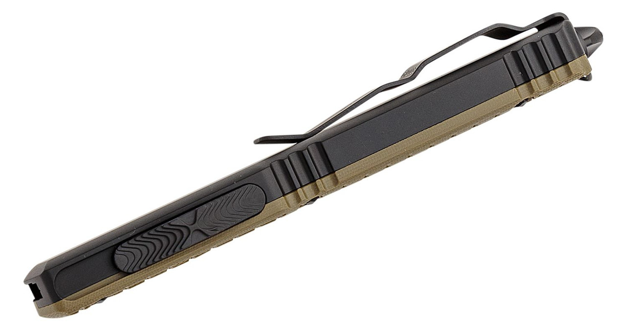 Microtech 123-3FRGTODS Ultratech BLK Tanto Blade, BLK Handles w/ OD Green Frag G10 Top - Image 5