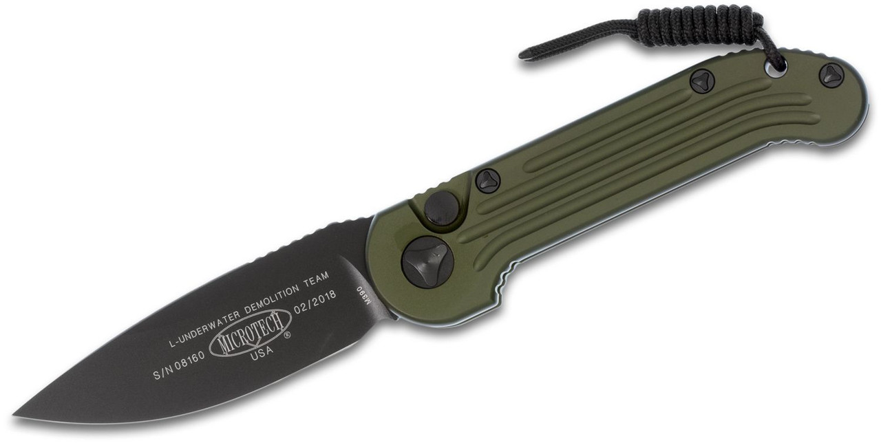 Microtech 135-1OD LUDT Black, OD Green Aluminum Handles