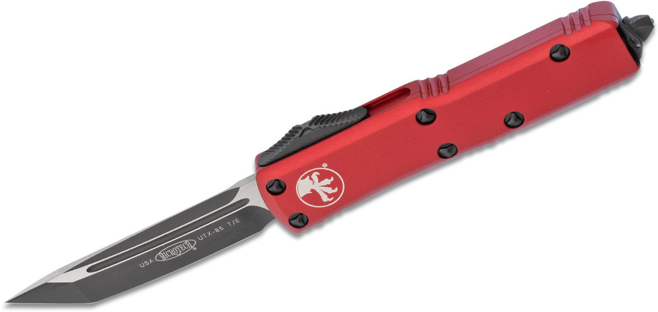 Microtech 233-1RD UTX-85 Black Tanto Plain, Red Handles