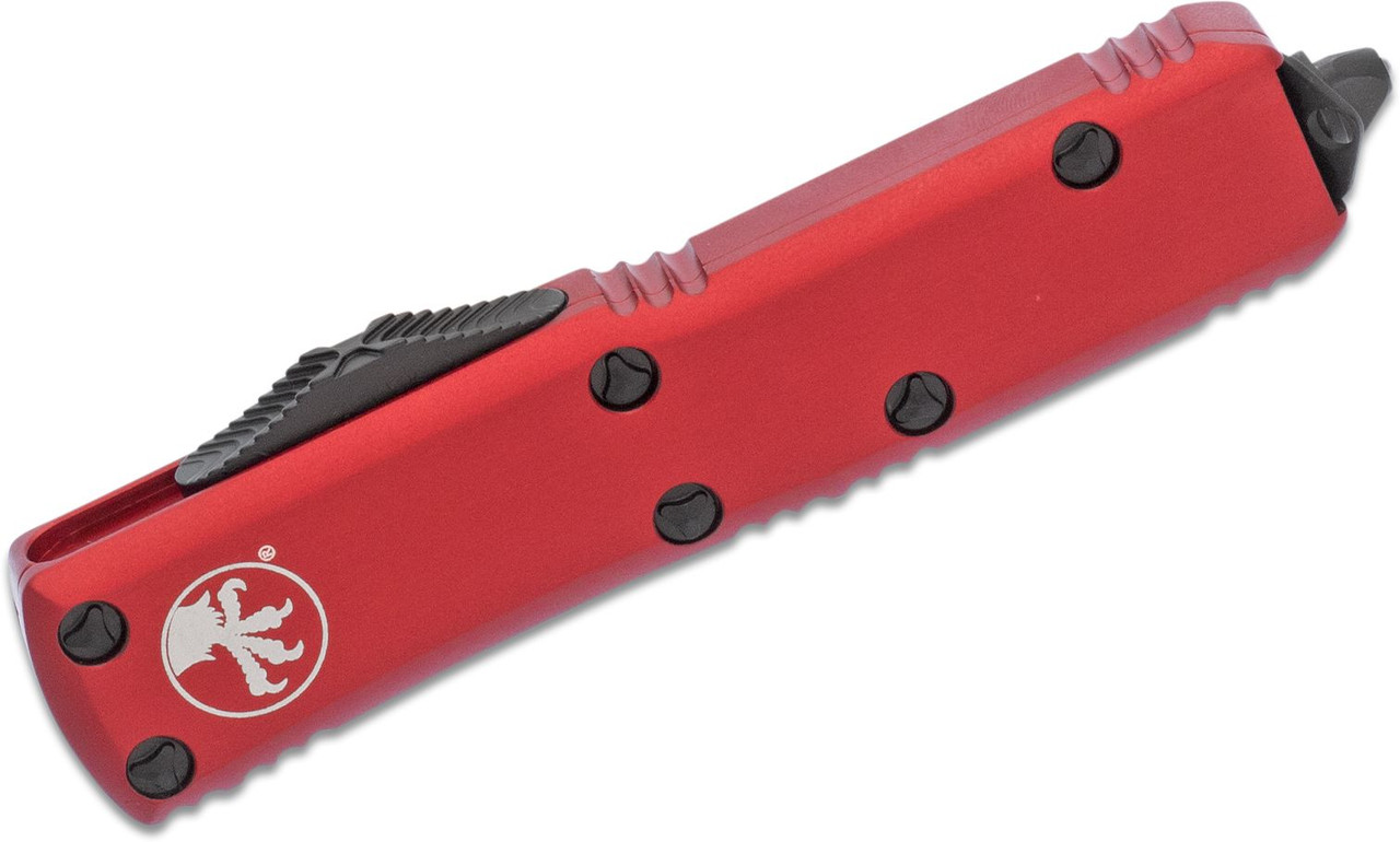Microtech 233-1RD UTX-85 Black Tanto Plain, Red Handles - Image 2