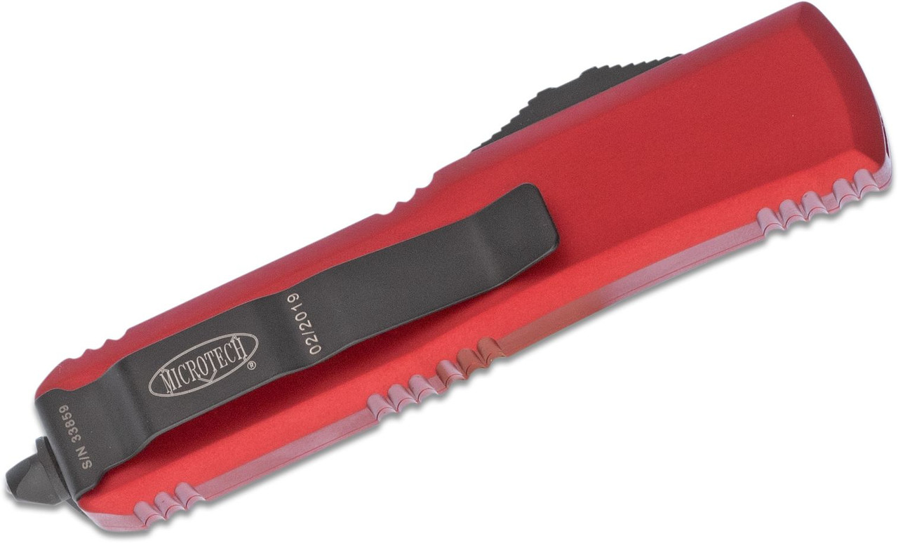 Microtech 233-1RD UTX-85 Black Tanto Plain, Red Handles - Image 3