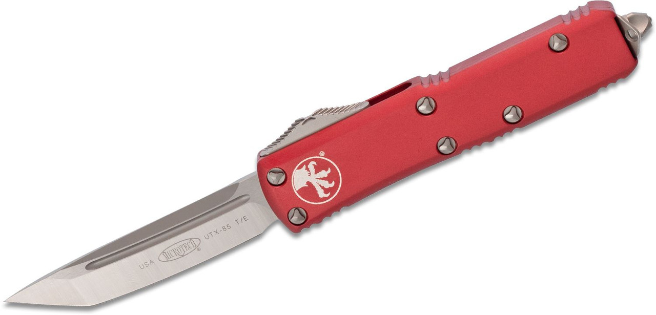 Microtech 233-4RD UTX-85 Satin Tanto Plain, Red
