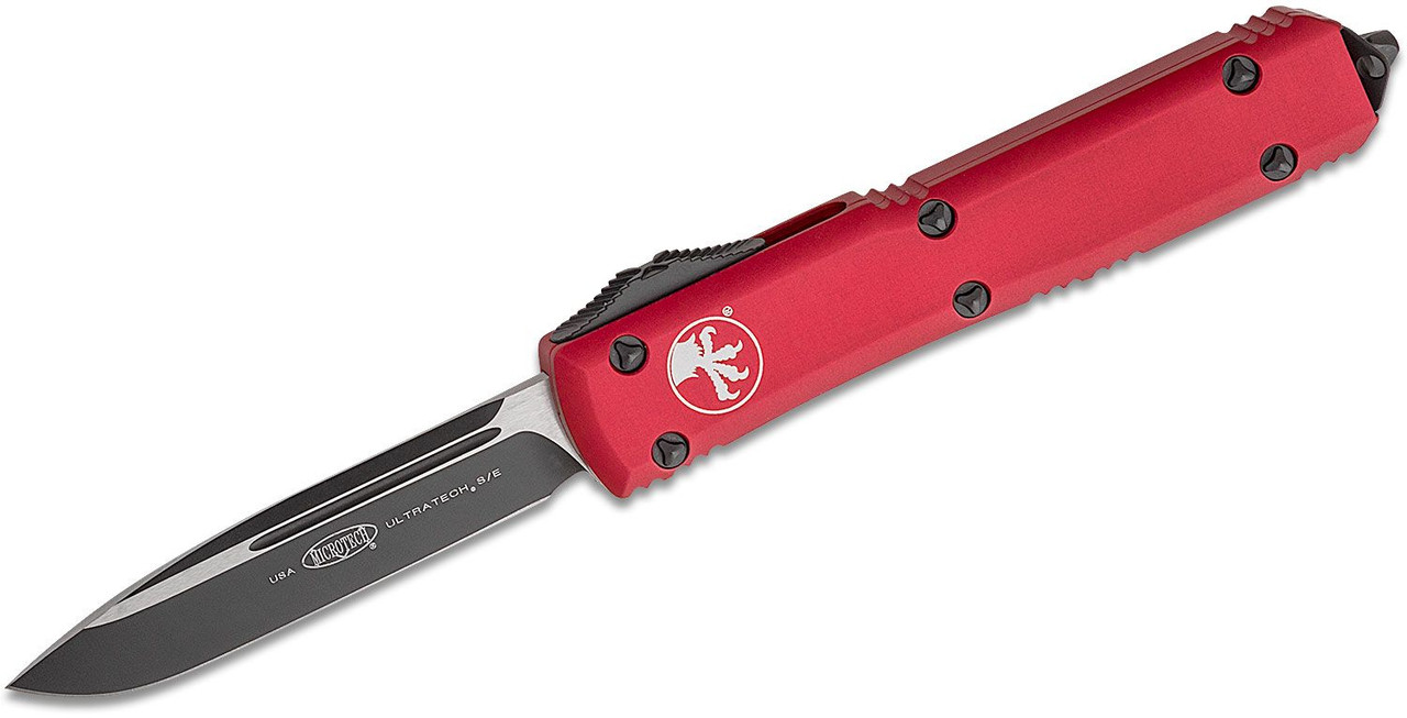 Microtech 121-1RD Ultratech Black, Red Aluminum Handles
