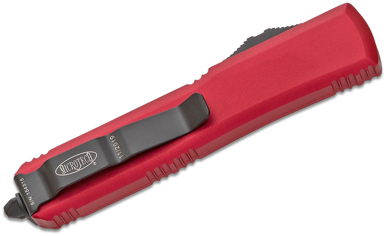 Microtech 121-1RD Ultratech Black, Red Aluminum Handles - Image 3
