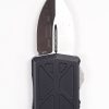 Microtech 157-4 Exocet SATIN Double Edge Blade, BLK Handles - Image 6