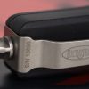 Microtech 149-5 UTX-70 Satin Partial Serrated, Black Handles - Image 7