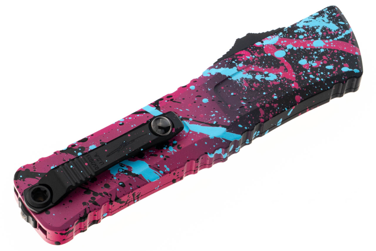 Microtech 1142-1BKPKLBSPLS Combat Troodon Black/ Pink Light Blue Splatter - Image 3