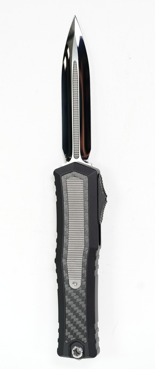 Microtech Atreus Double Edge Mirror Polish w/ Carbon Fiber and Titanium Inlay