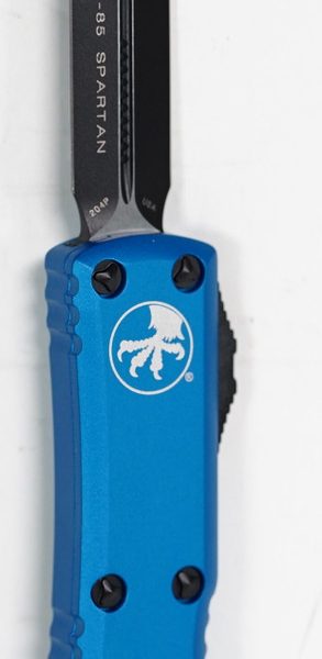 Microtech 230-1BL UTX-85 Spartan - Blue Handle - Black Blade