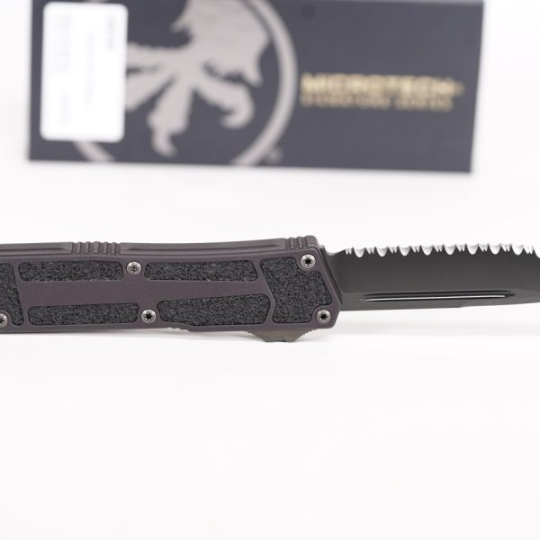 Microtech 278-3DLCTSH Scarab II Shadow BLK Serrated Blade