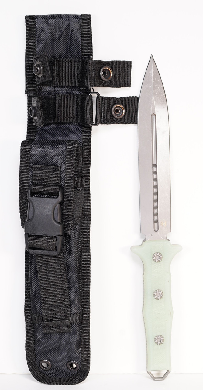 Heretic Nephilim Battleworn Double Edge, Jade G10 Scales - Image 2