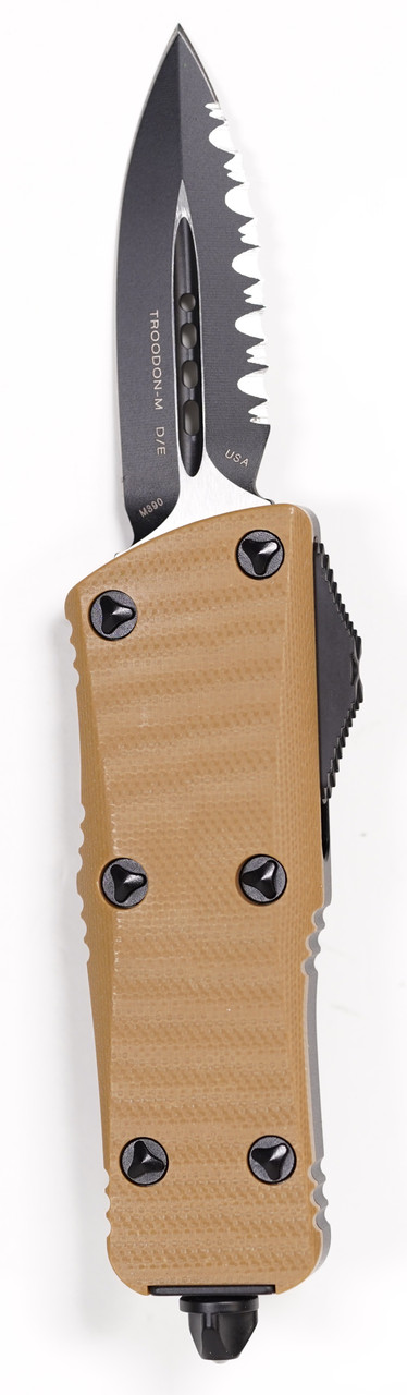 Microtech 238-3GTTAS Troodon Mini Tan G10 Composite Top