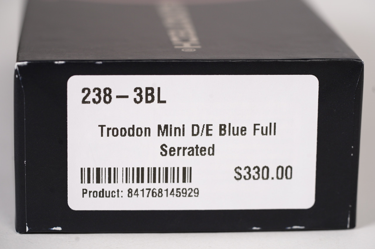 Microtech 238-3BL Troodon Mini D/E Combo Dagger, BLU Handle - Image 5