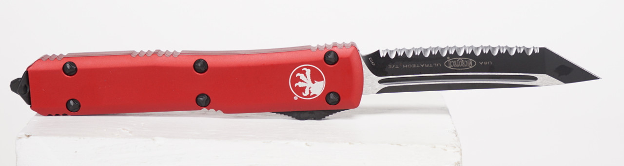 Microtech 123-3RD Ultratech Full Serrated, Red Handle