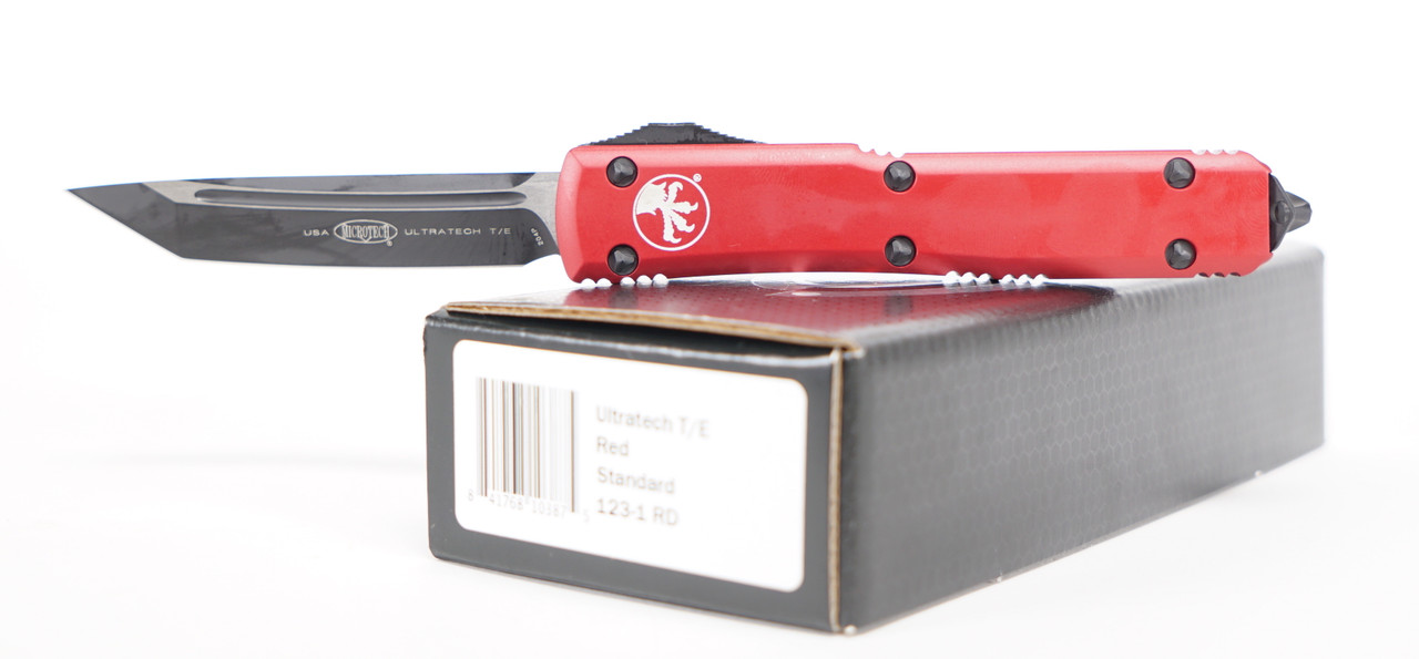 Microtech 123-1RD Ultratech Black, Red Aluminum Handles