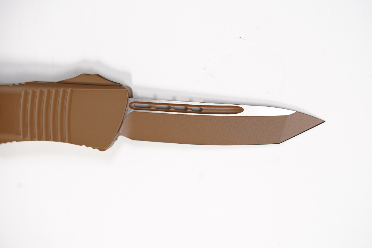 Microtech 140-1CTA Troodon Tanto Cerakote, Tan Handles - Image 3