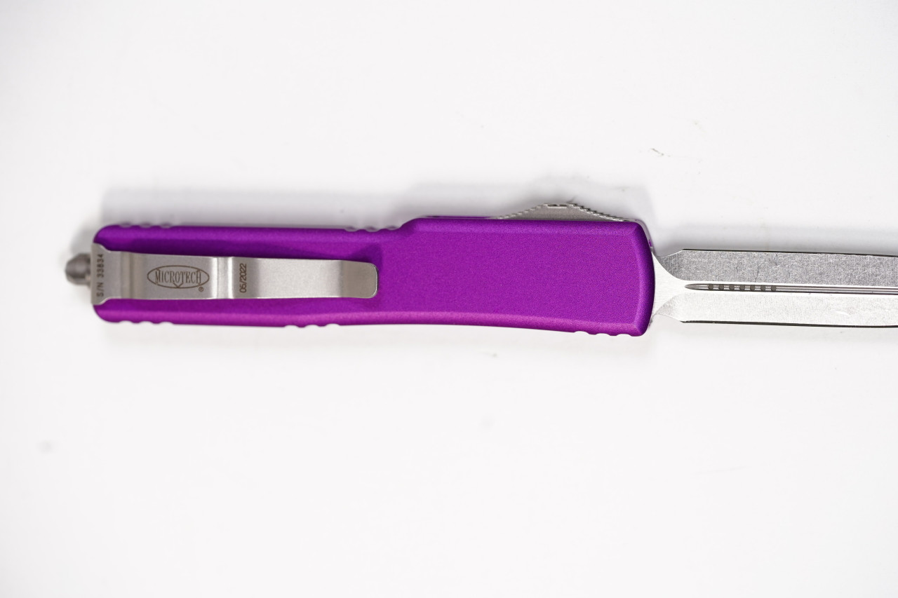 Microtech 147-10VI UTX-70 Stonewashed D/E Dagger, Violet - Image 4