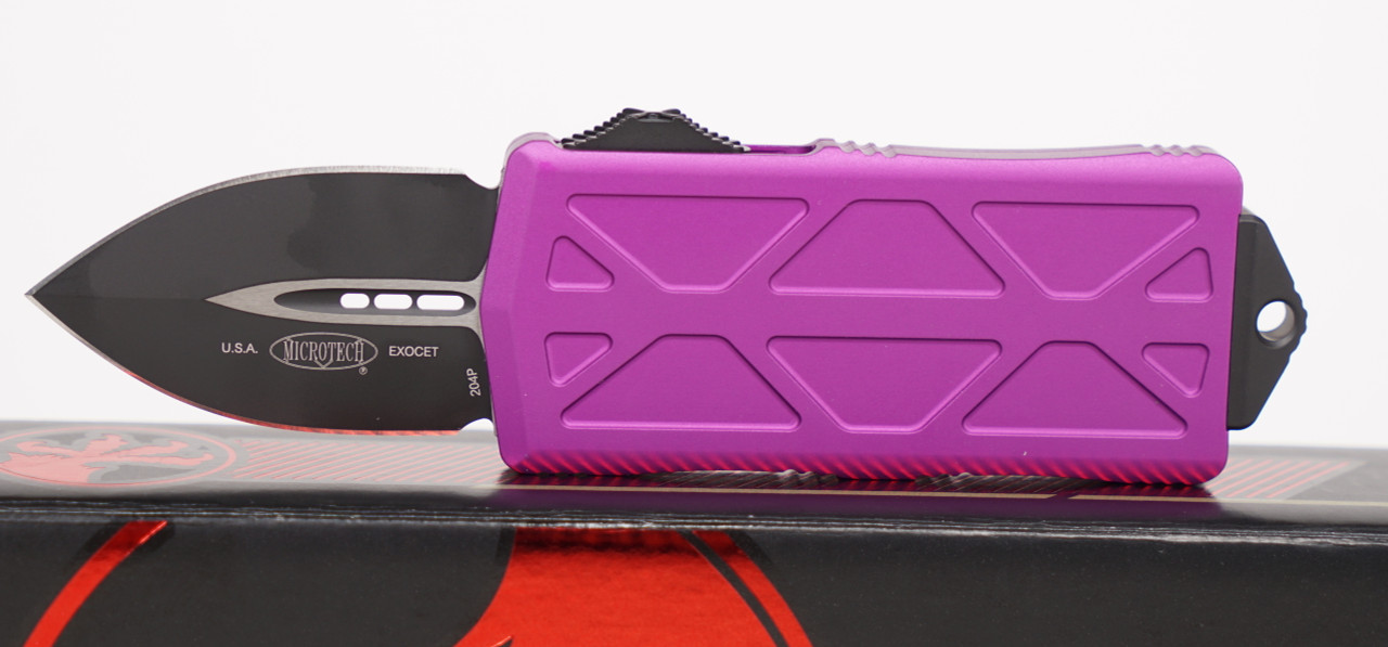 Microtech 157-1VI Exocet Money Clip Black, Violet Handles