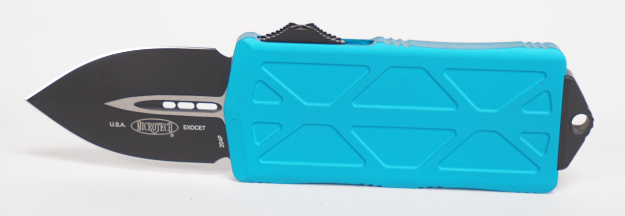 Microtech 157-1TQ Exocet Money Clip Black, Turquoise Handles