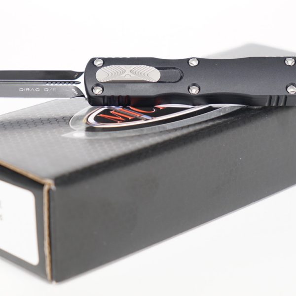 Microtech 225-1 Dirac Black, Black Aluminum Handles