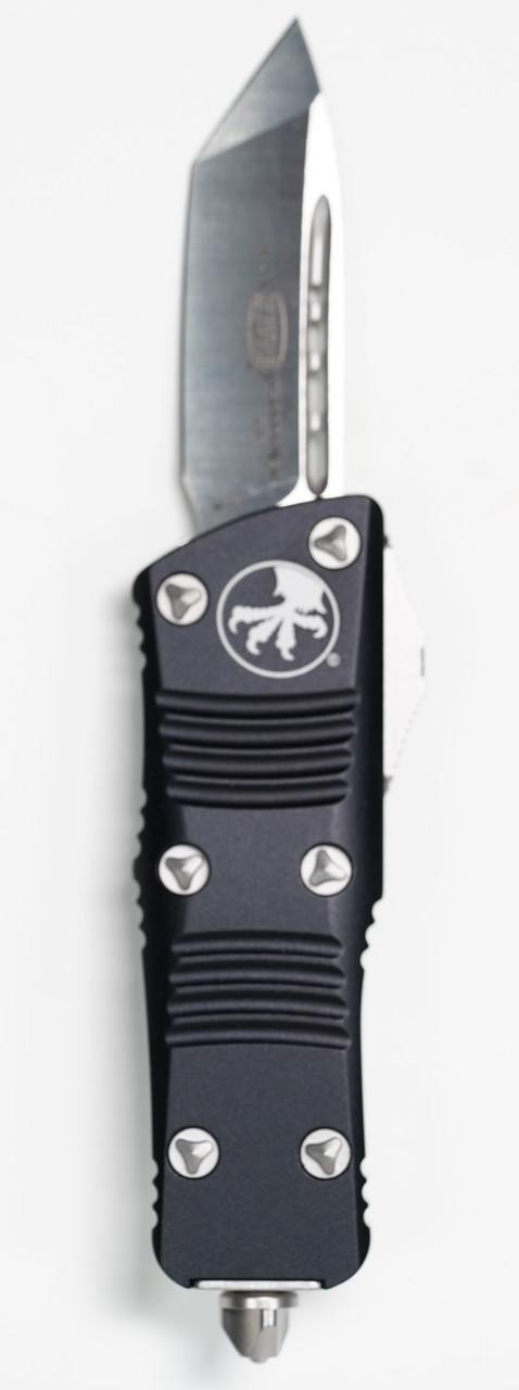 Microtech 240-4 Troodon Mini Satin Tanto Blade, Black Handle