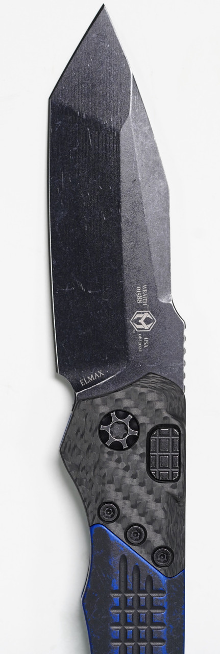 Heretic H100-8A-BRKBLU Wraith Black Tanto, Blue Handle - Image 3