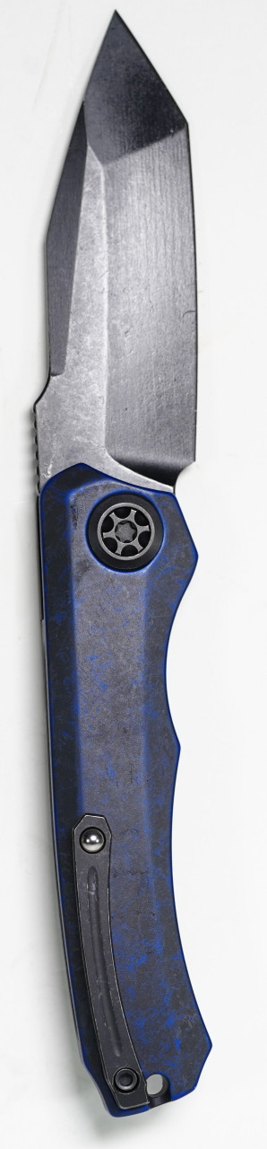 Heretic H100-8A-BRKBLU Wraith Black Tanto, Blue Handle - Image 2