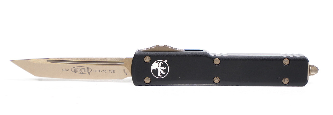 Microtech 149-13 UTX-70 BRZ Tanto, Black Aluminum Handle