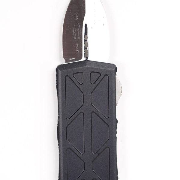 Microtech 157-4 Exocet SATIN Double Edge Blade, BLK Handles