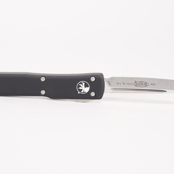 Microtech 149-10 UTX-70 Stonewashed, Black Aluminum Handles