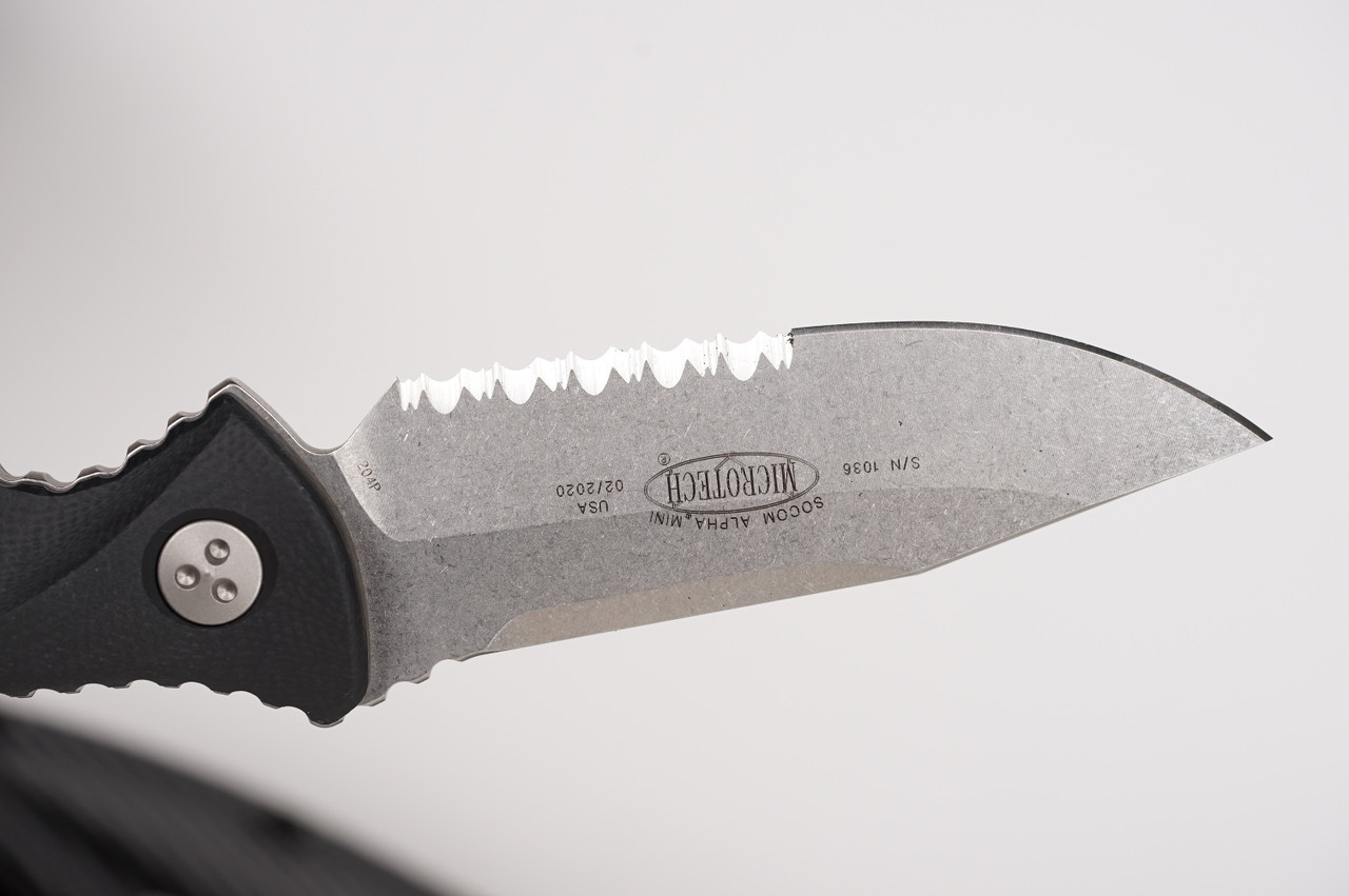 Microtech 113M-11 Socom Alpha Mini Stonewashed, G10 Handles - Image 5