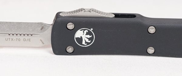 Microtech 147-10 UTX-70 Stonewashed, Black Aluminum Handles